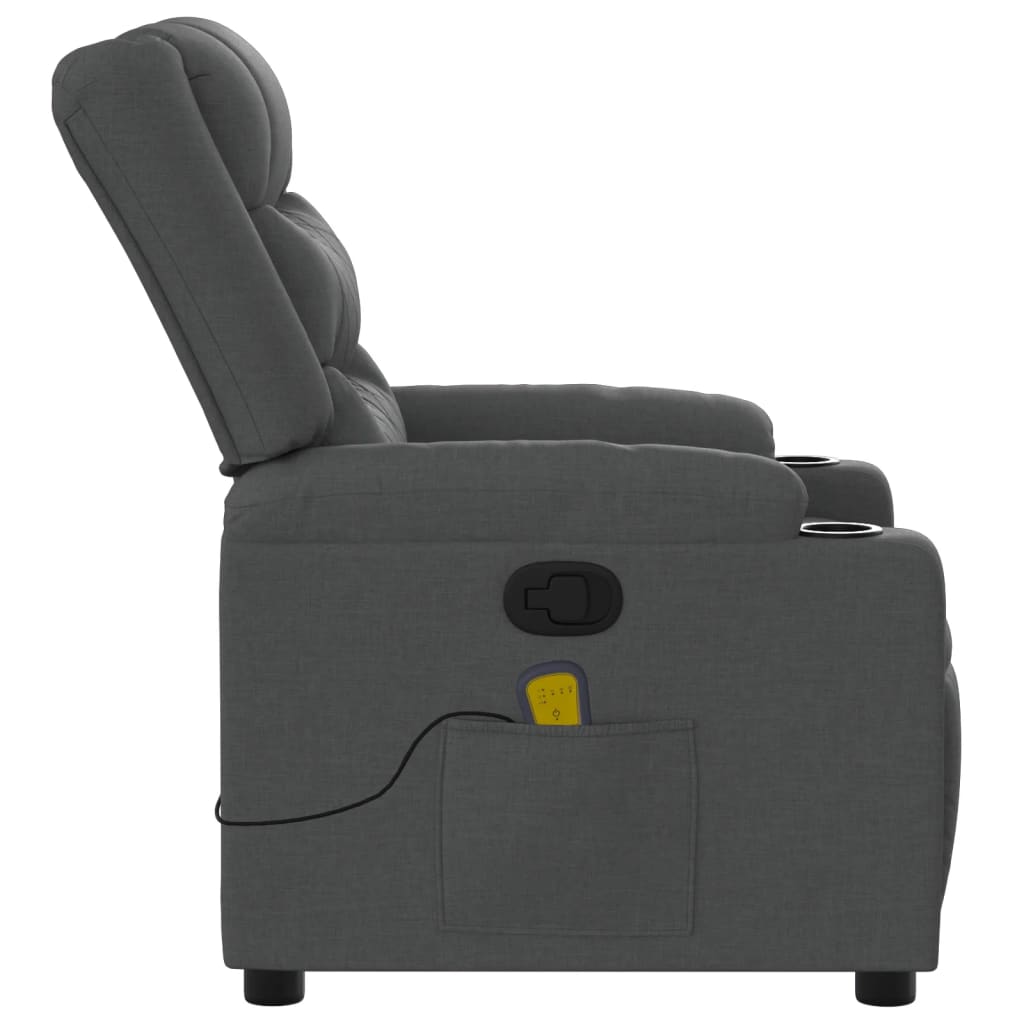 Massagestoel in donkergrijze stof