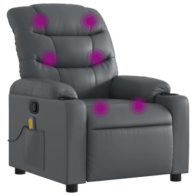 Massagestoel van grijs kunstleer
