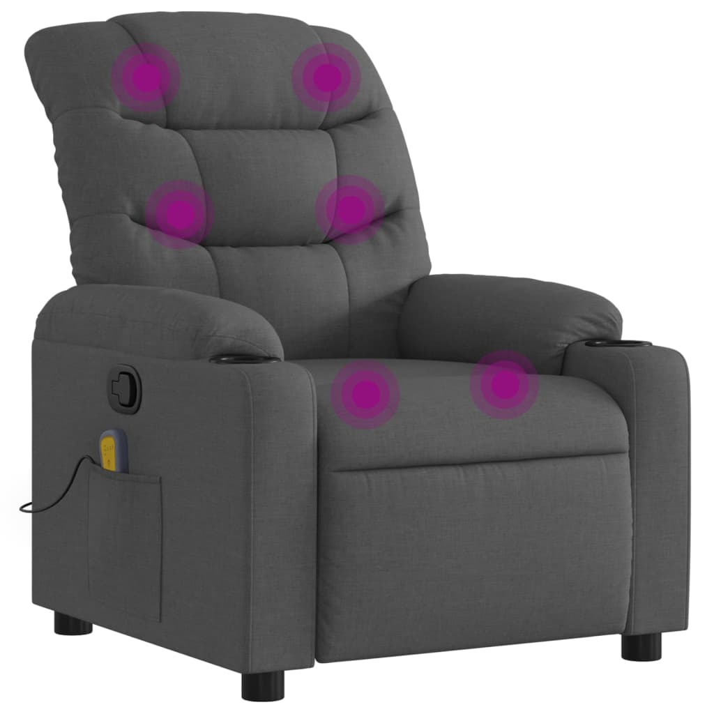 Massagestoel in donkergrijze stof
