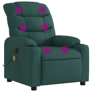 Massagestoel met donkergroene stof