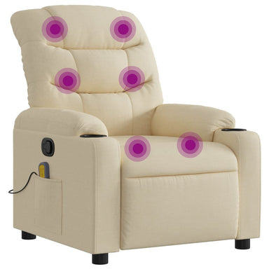 Massagestoel met crèmekleurige stof