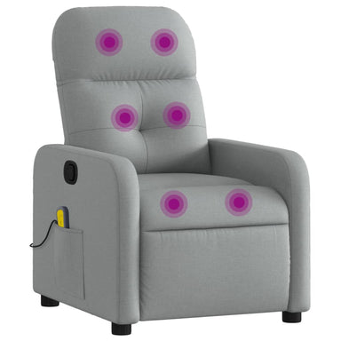 Massagestoel met lichtgrijze stof