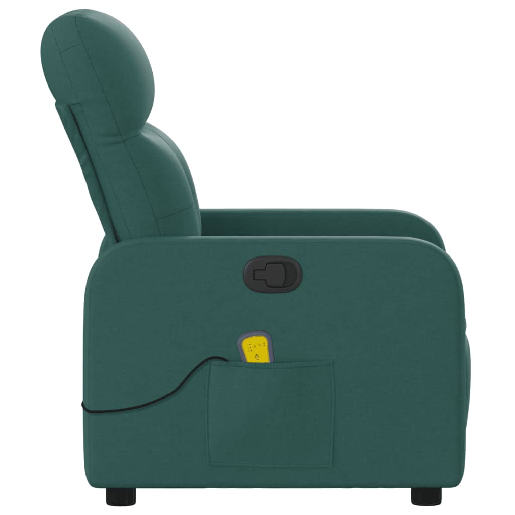 Massagestoel met donkergroene stof