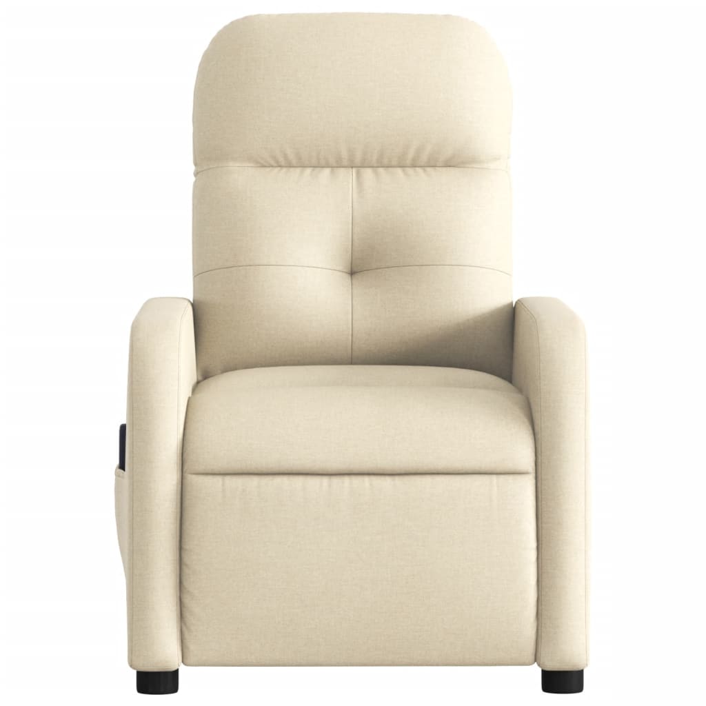 Massagestoel met crèmekleurige stof