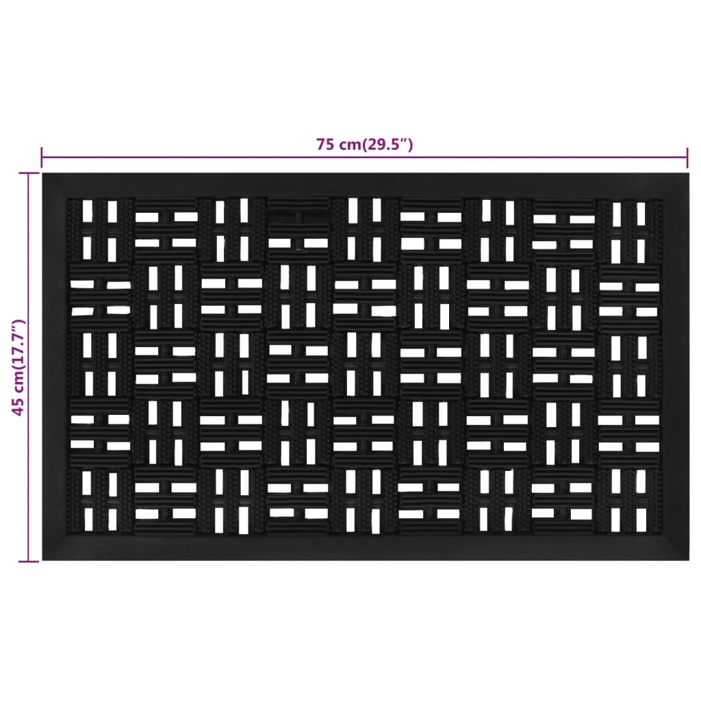 Deurmat rechthoekig 45x75 cm rubber