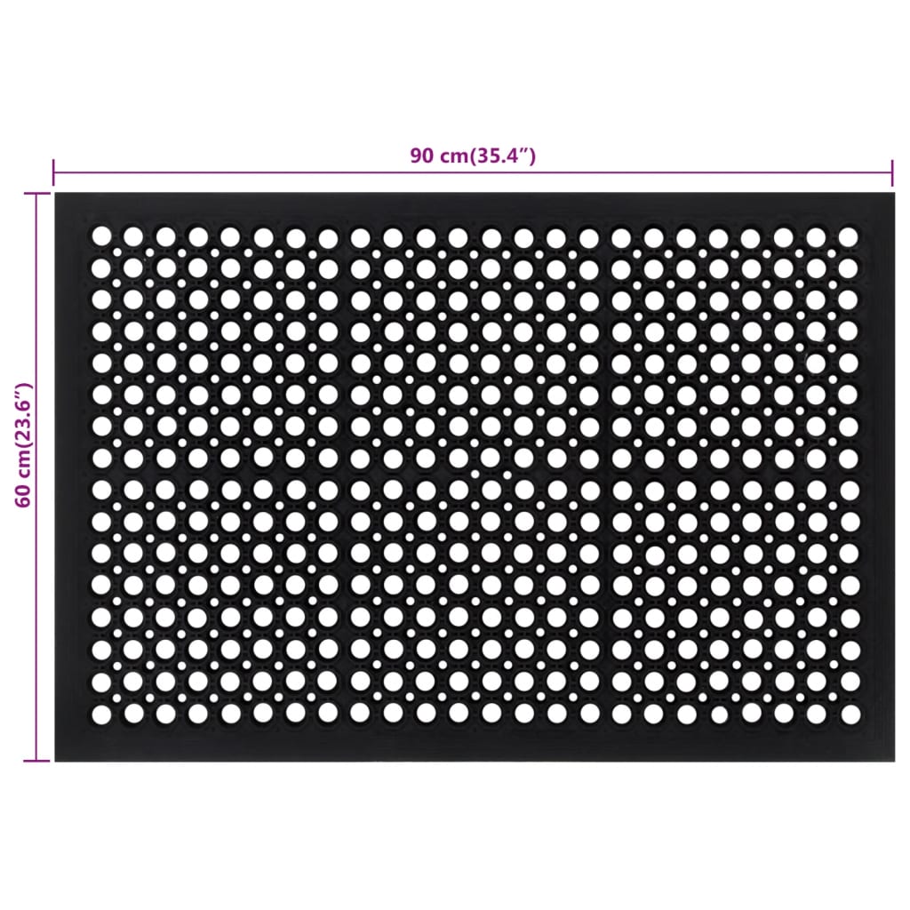 Deurmat rechthoekig 60x90 cm rubber