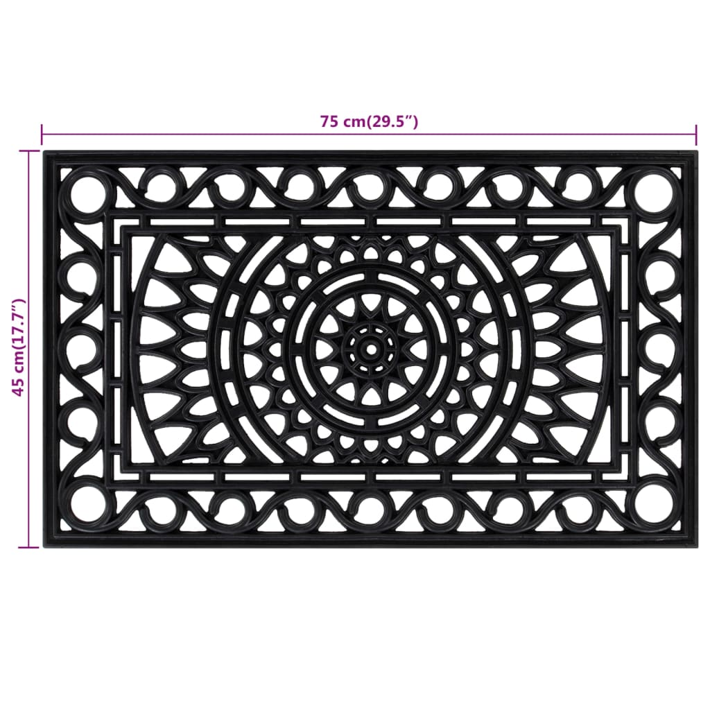 Deurmat rechthoekig 45x75 cm rubber