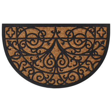Deurmat halfrond 45x75 cm rubber en kokosvezel