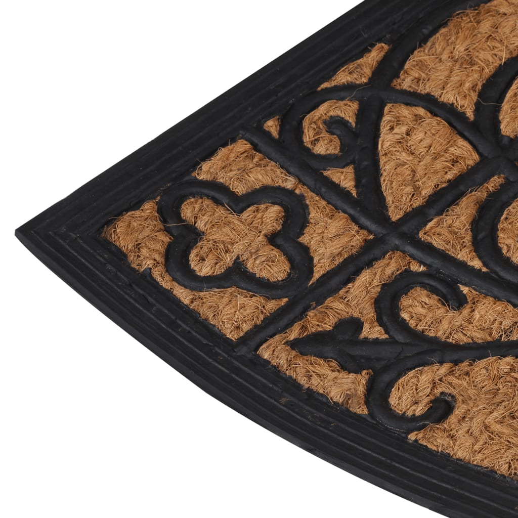 Deurmat halfrond 45x75 cm rubber en kokosvezel