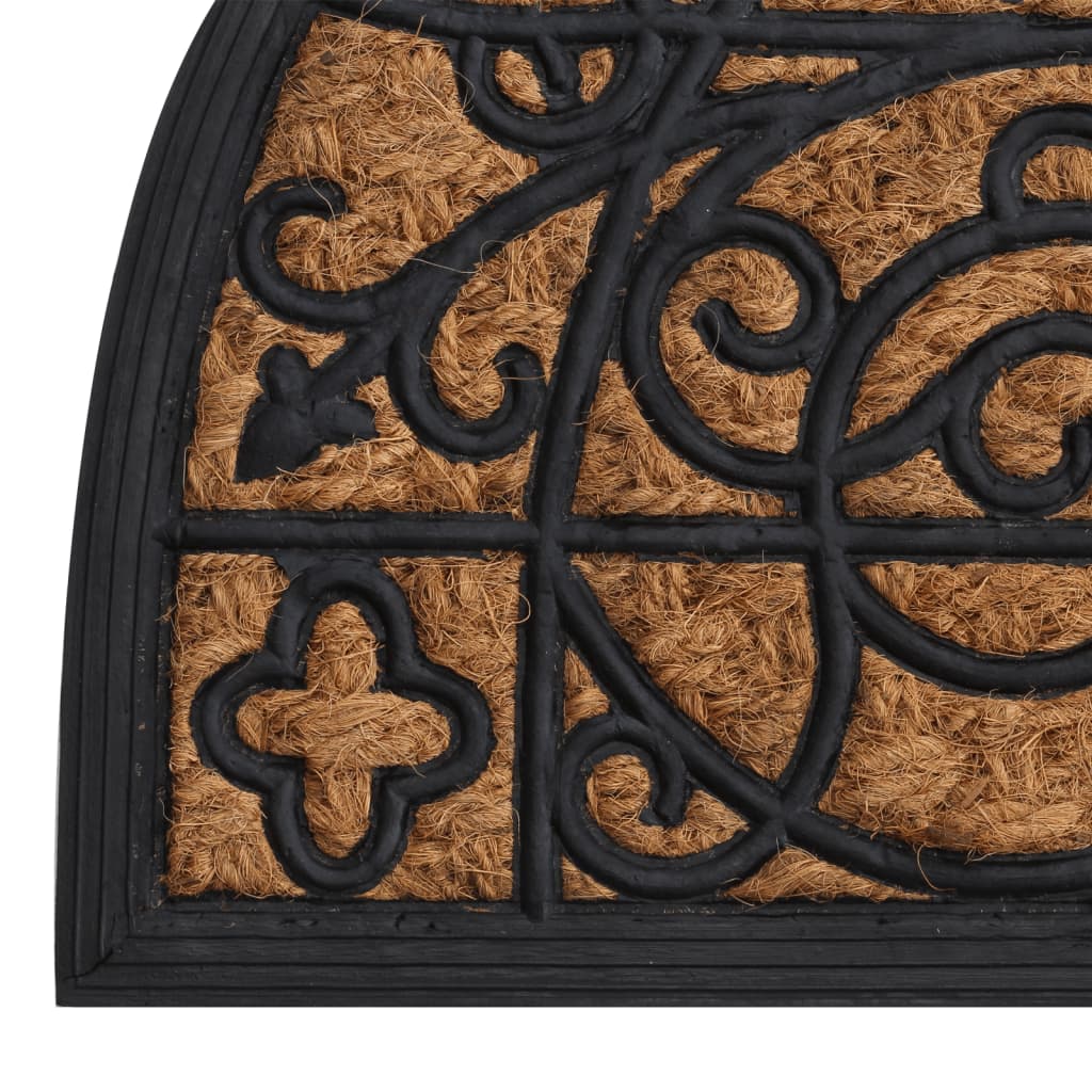 Deurmat halfrond 45x75 cm rubber en kokosvezel