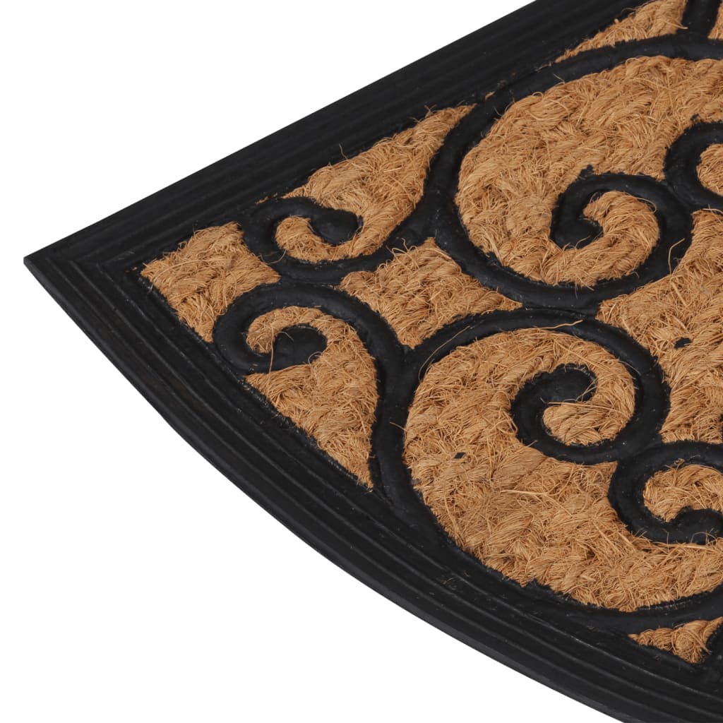 Deurmat halfrond 45x75 cm rubber en kokosvezel