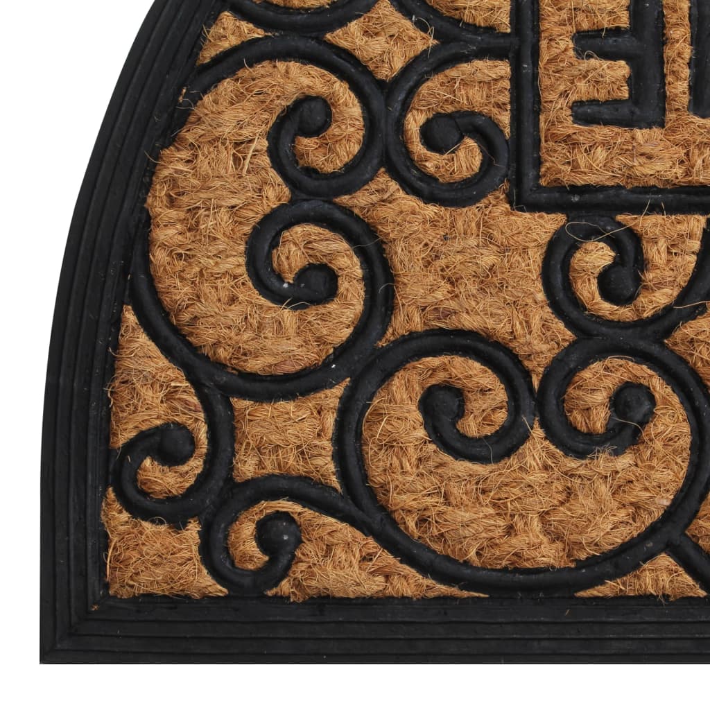 Deurmat halfrond 45x75 cm rubber en kokosvezel