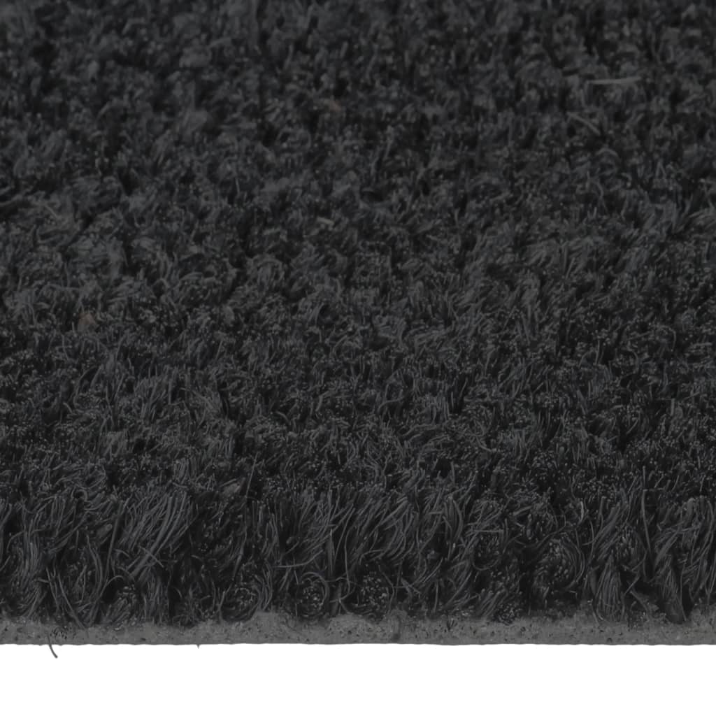 Deurmat halfrond 40x60 cm getufte kokosvezel zwarty