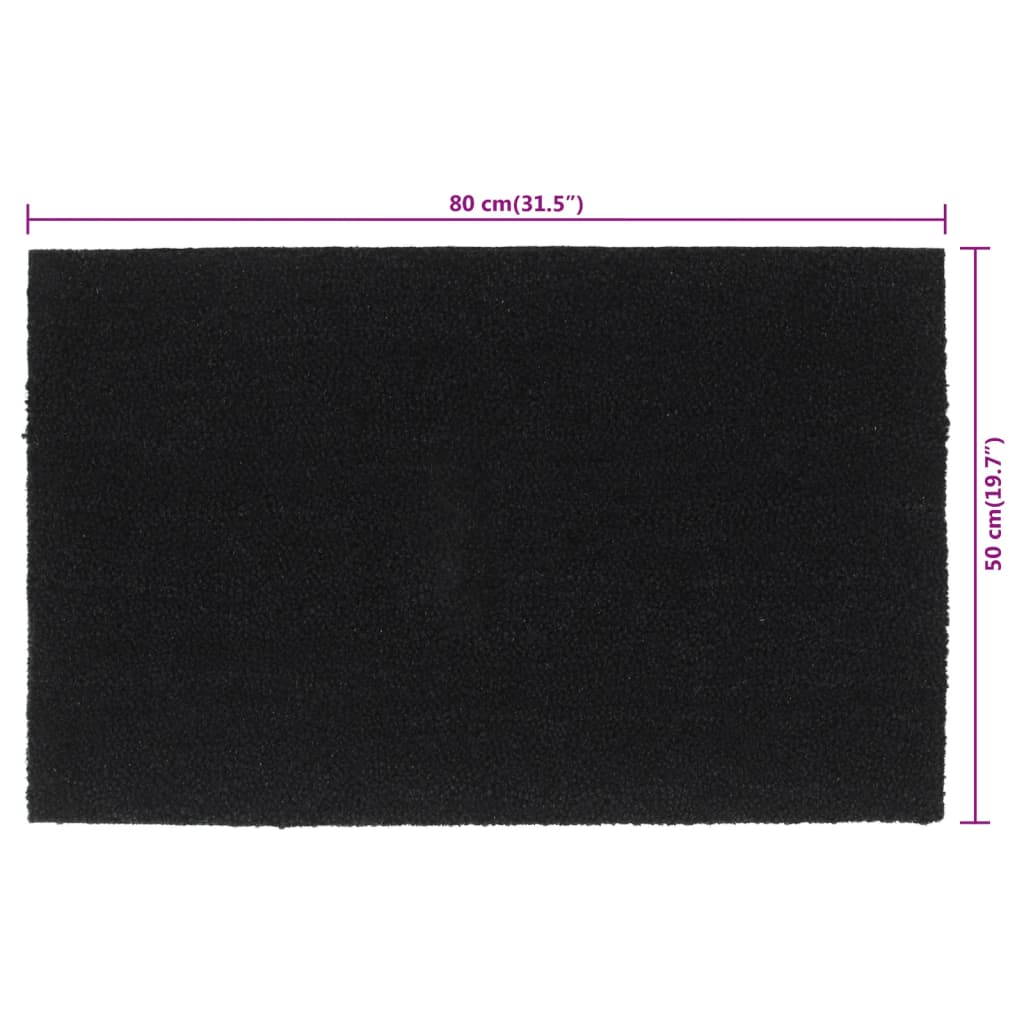 Deurmat 50x80 cm getufte kokosvezel zwart