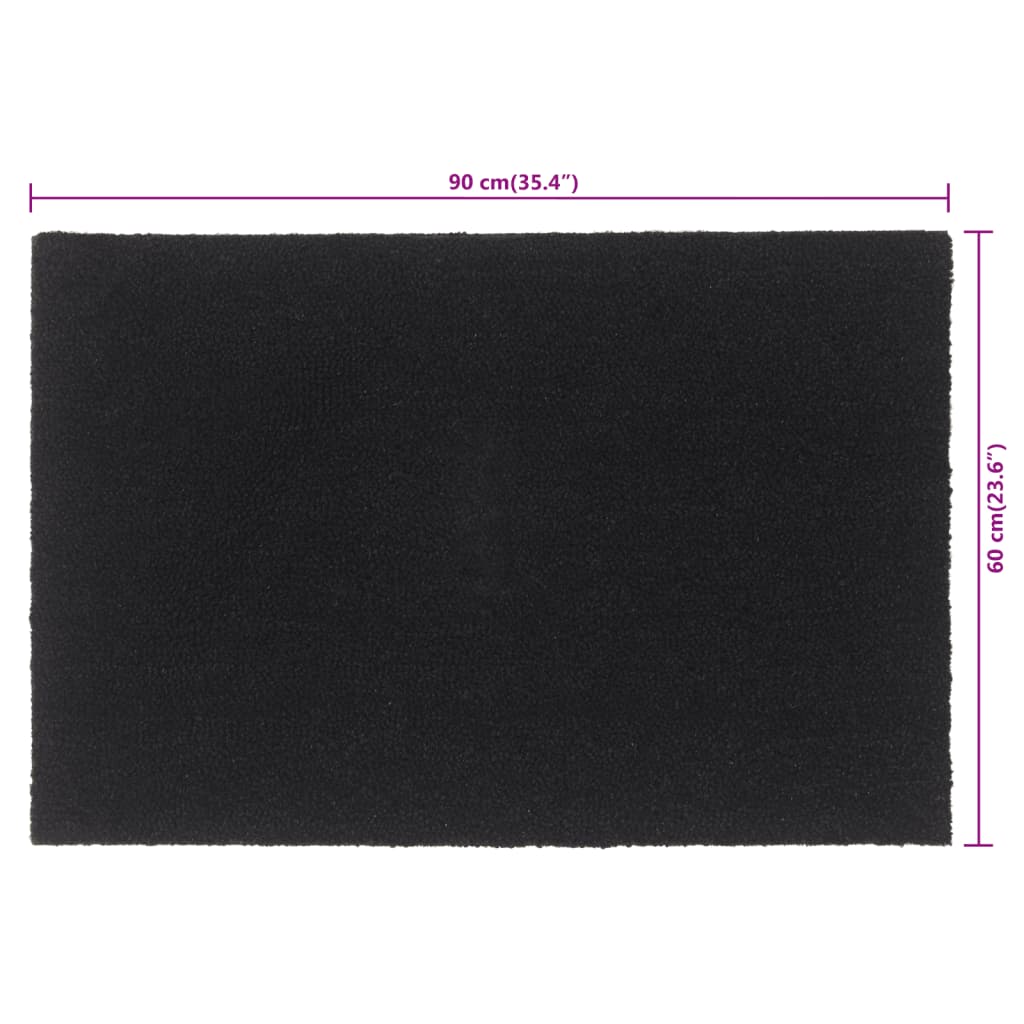 Deurmat 60x90 cm getufte kokosvezel zwart