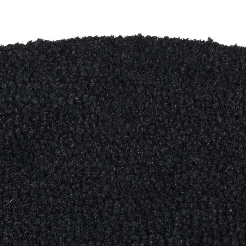 Deurmat halfrond 60x90 cm getufte kokosvezel zwart