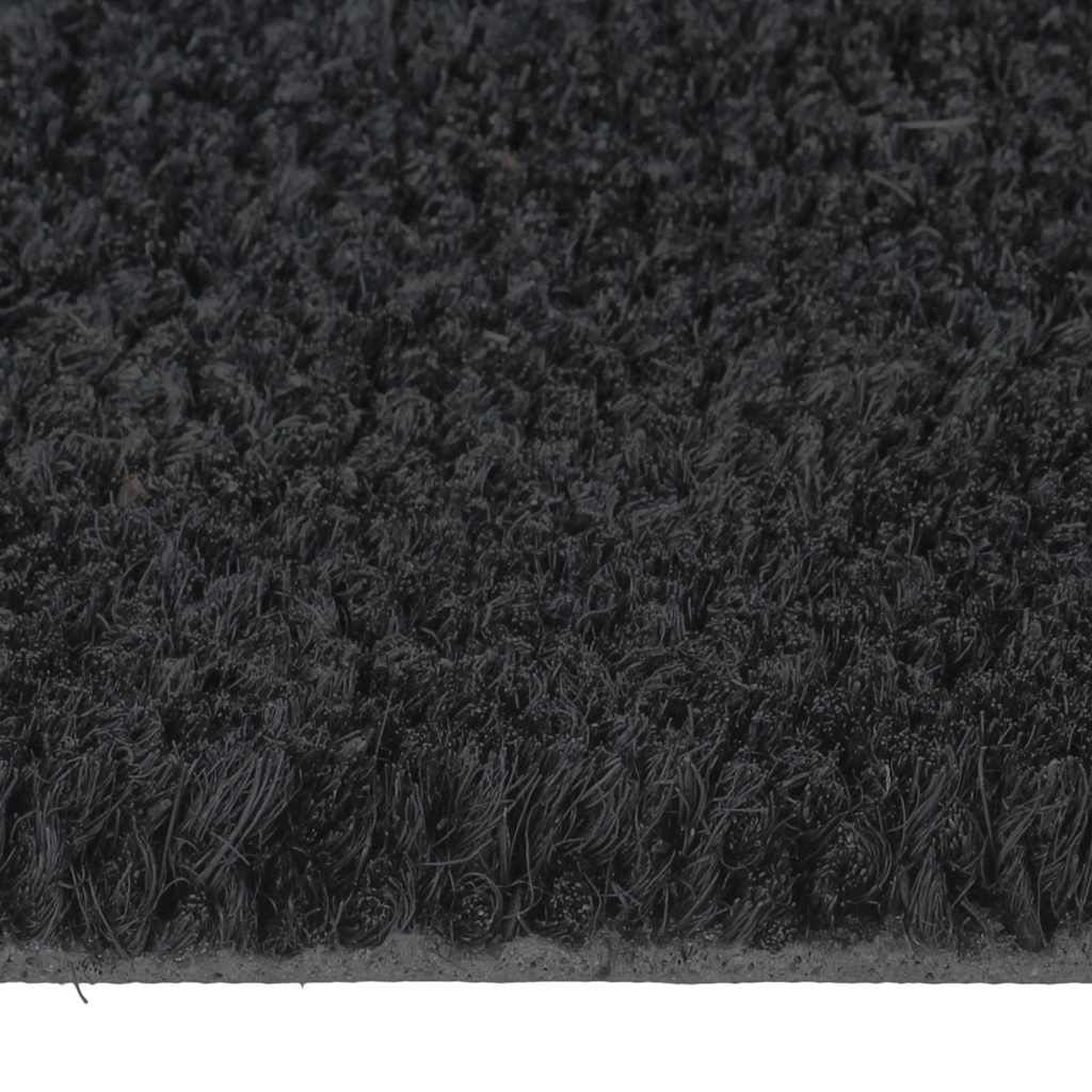 Deurmat halfrond 60x90 cm getufte kokosvezel zwart