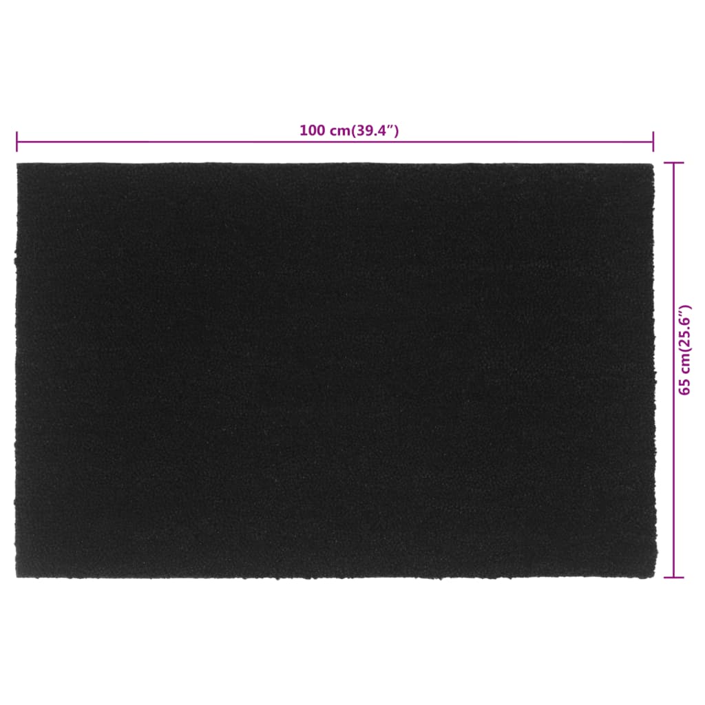 Deurmat 65x100 cm getufte kokosvezel zwart