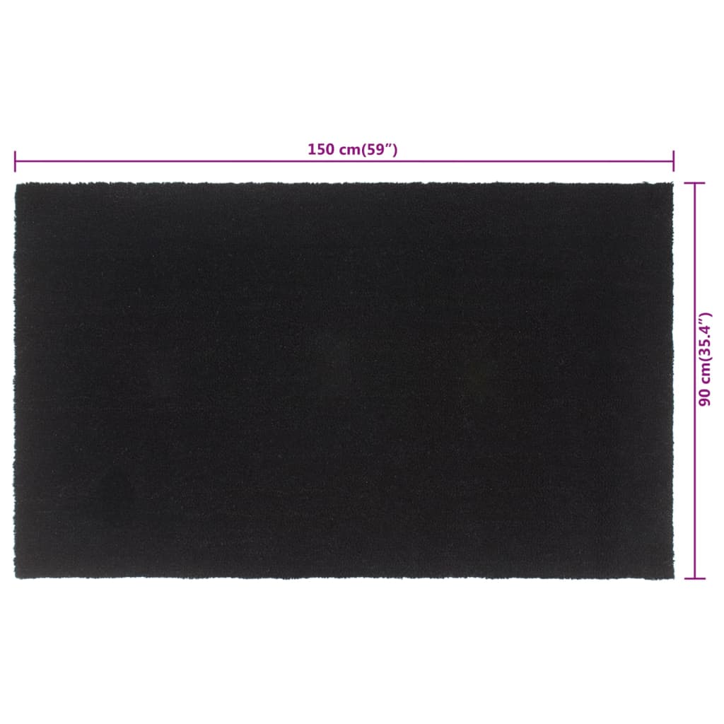 Deurmat 90x150 cm getufte kokosvezel zwart