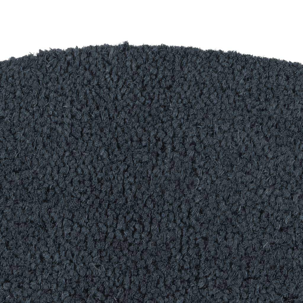 Deurmat halfrond 60x90 cm getufte kokosvezel donkergrijs