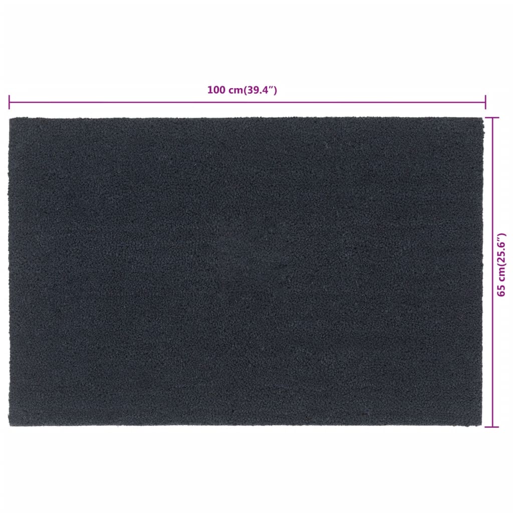 Deurmat 65x100 cm getufte kokosvezel donkergrijs