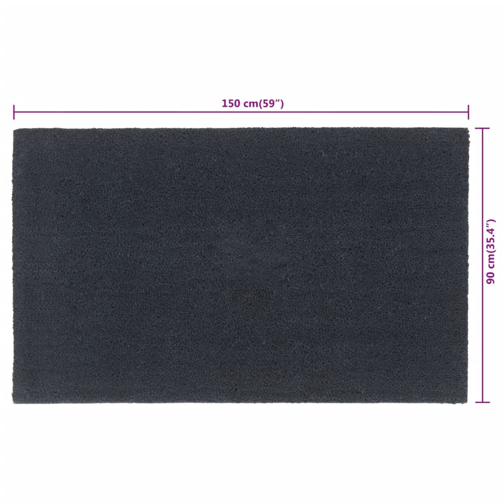 Deurmat 90x150 cm getufte kokosvezel donkergrijs
