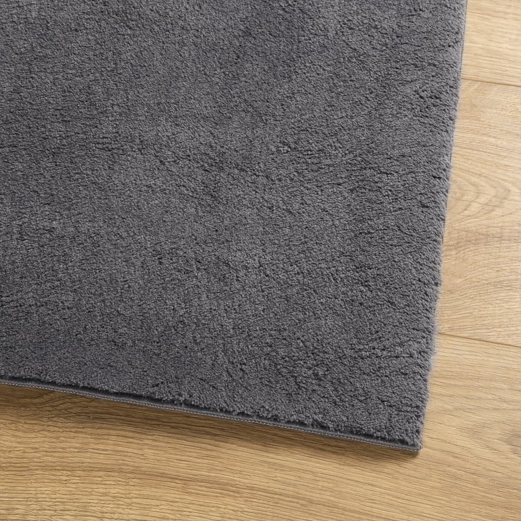 Vloerkleed HUARTE laagpolig zacht wasbaar 60x110 cm antraciet