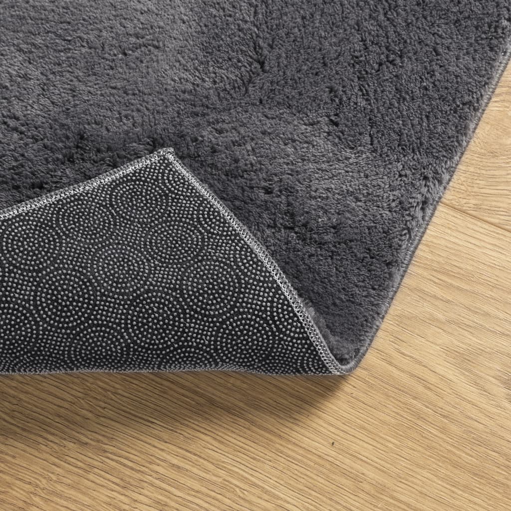 Vloerkleed HUARTE laagpolig zacht wasbaar 60x110 cm antraciet