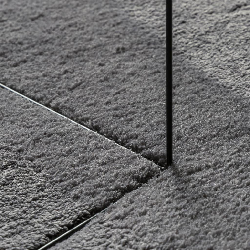 Vloerkleed HUARTE laagpolig zacht wasbaar 200x200 cm antraciet