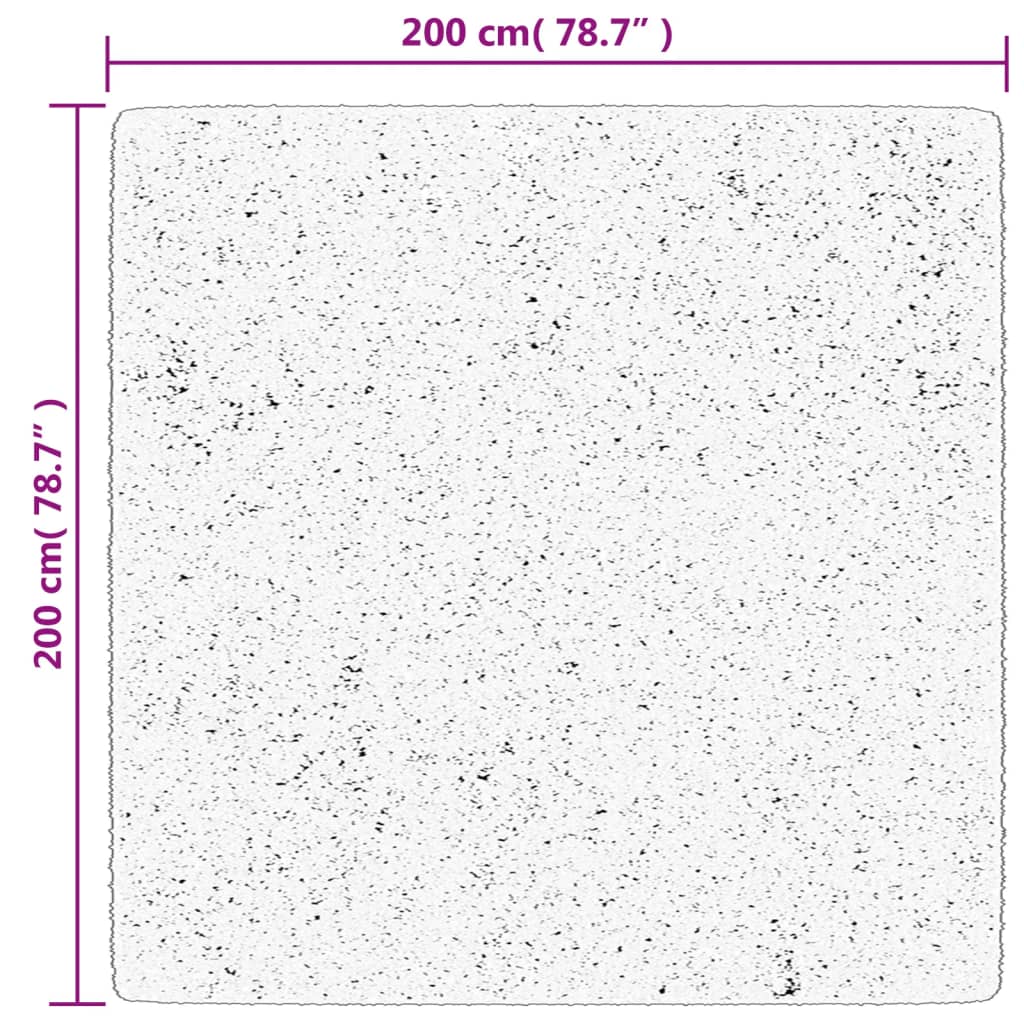 Vloerkleed HUARTE laagpolig zacht wasbaar 200x200 cm antraciet