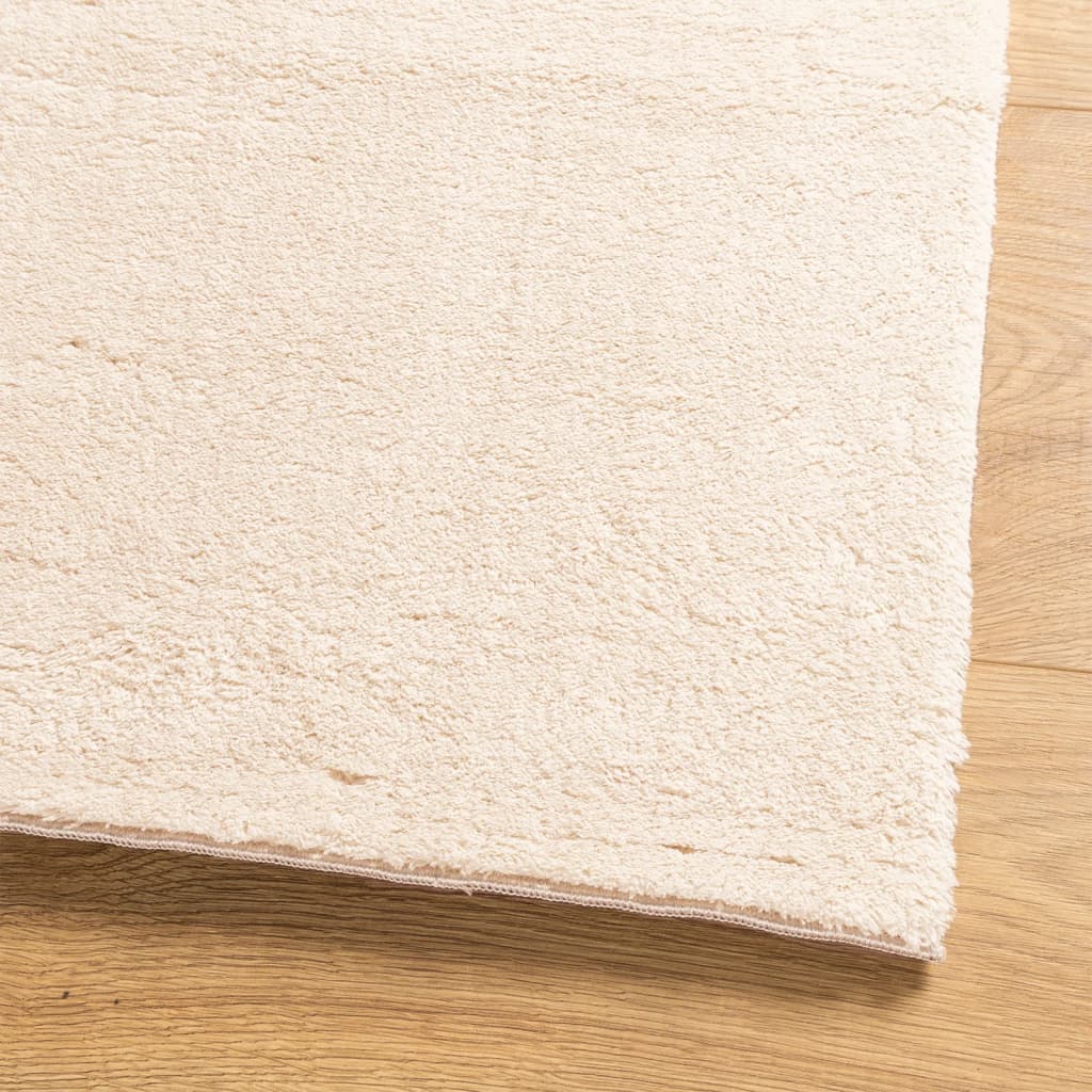 Vloerkleed HUARTE laagpolig zacht wasbaar 80x200 cm beige