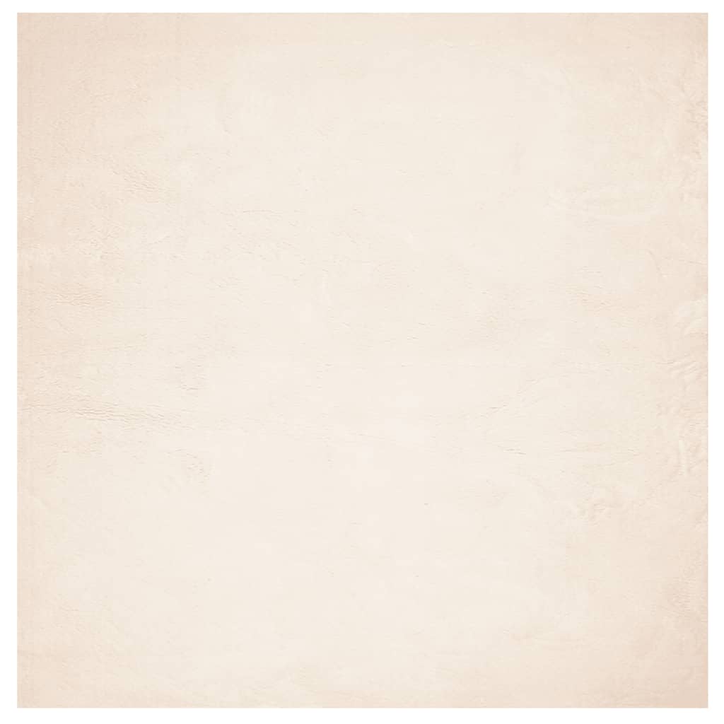 Vloerkleed HUARTE laagpolig zacht wasbaar 120x120 cm beige