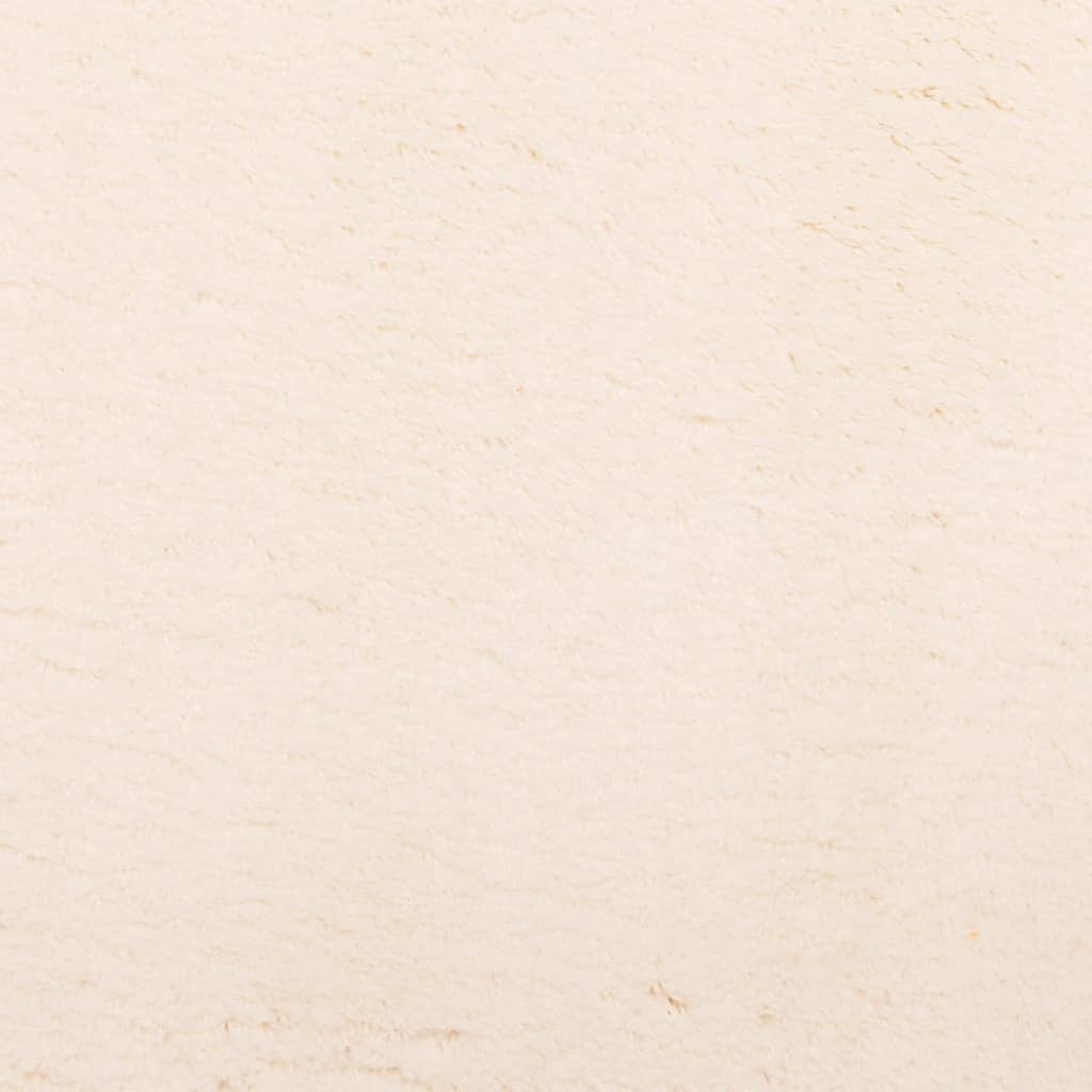 Vloerkleed HUARTE laagpolig zacht wasbaar 200x200 cm beige
