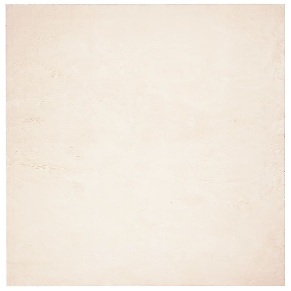 Vloerkleed HUARTE laagpolig zacht wasbaar 240x240 cm beige