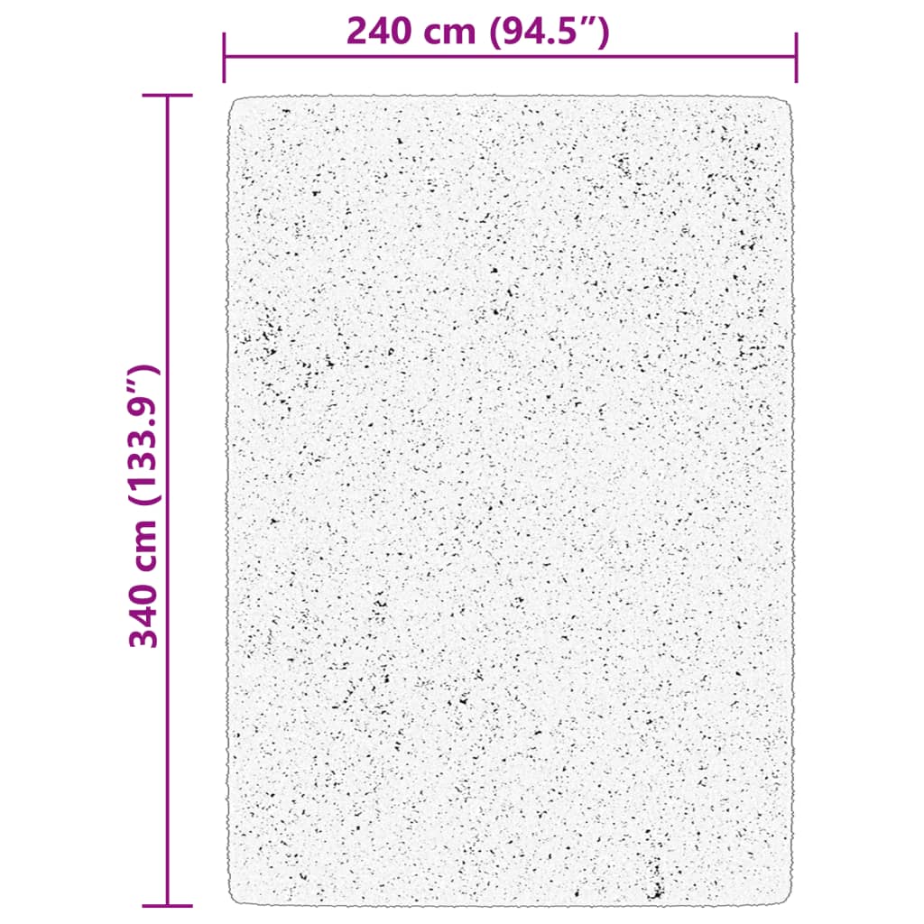 Vloerkleed HUARTE laagpolig zacht wasbaar 240x340 cm beige