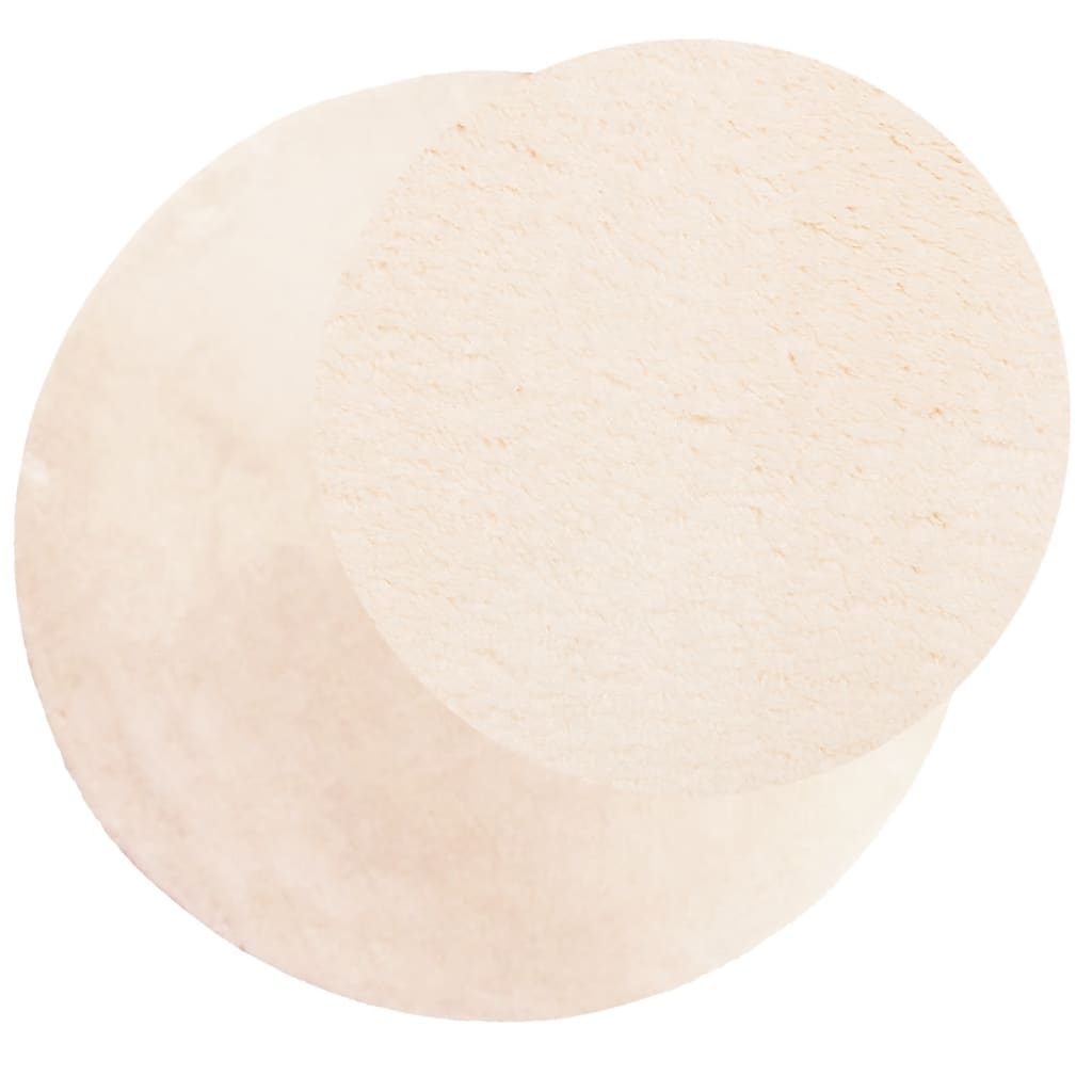 Vloerkleed HUARTE laagpolig zacht wasbaar Ø 80 cm beige