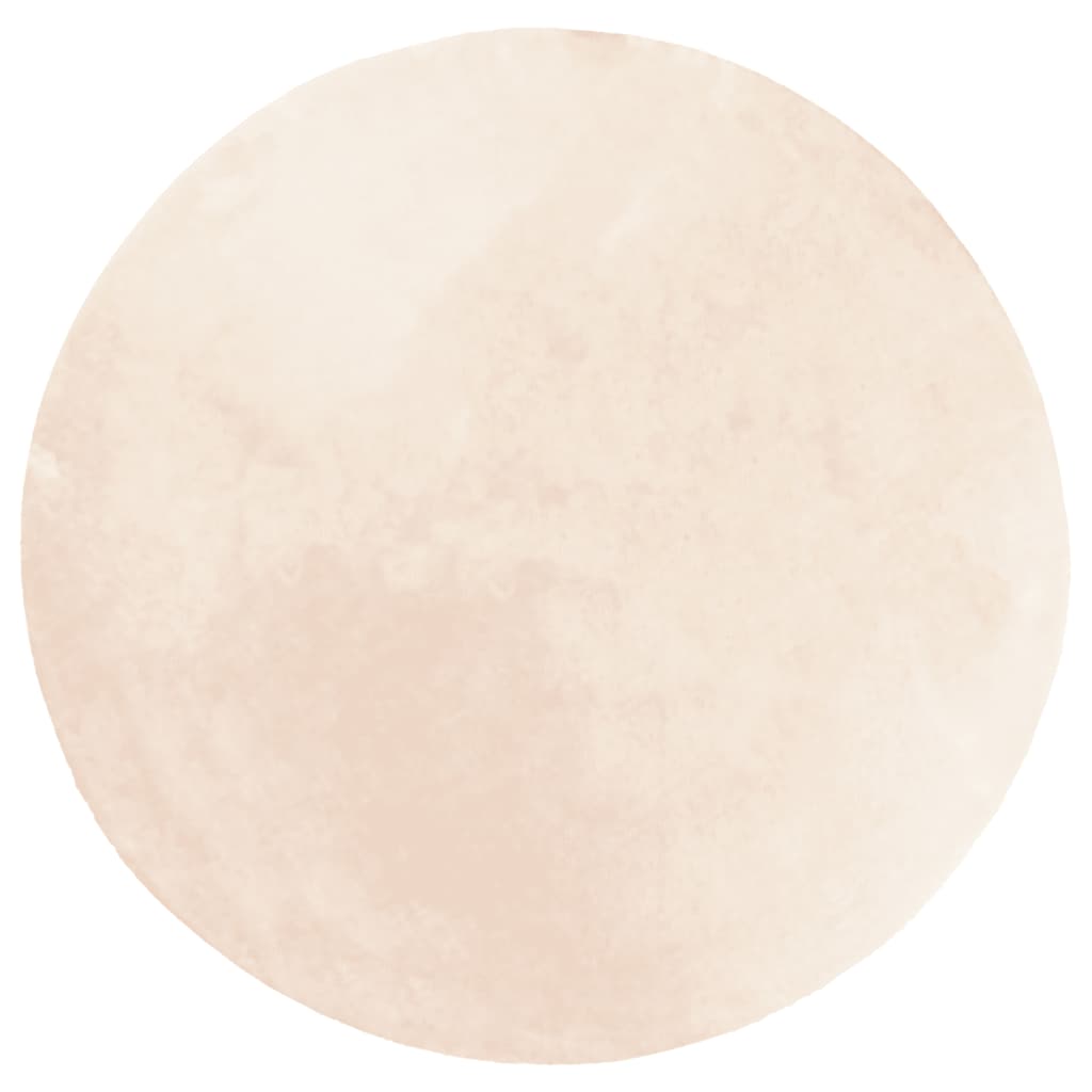 Vloerkleed HUARTE laagpolig zacht wasbaar Ø 100 cm beige