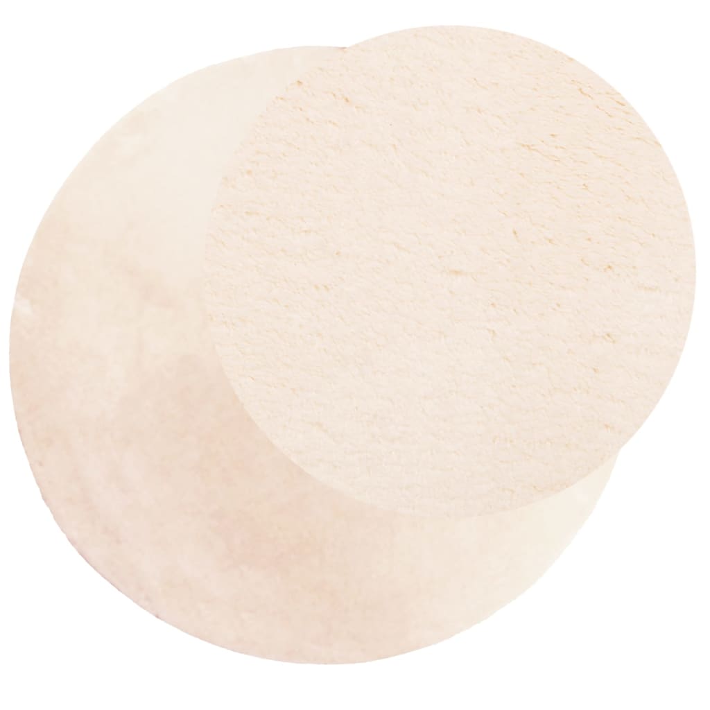 Vloerkleed HUARTE laagpolig zacht wasbaar Ø 100 cm beige