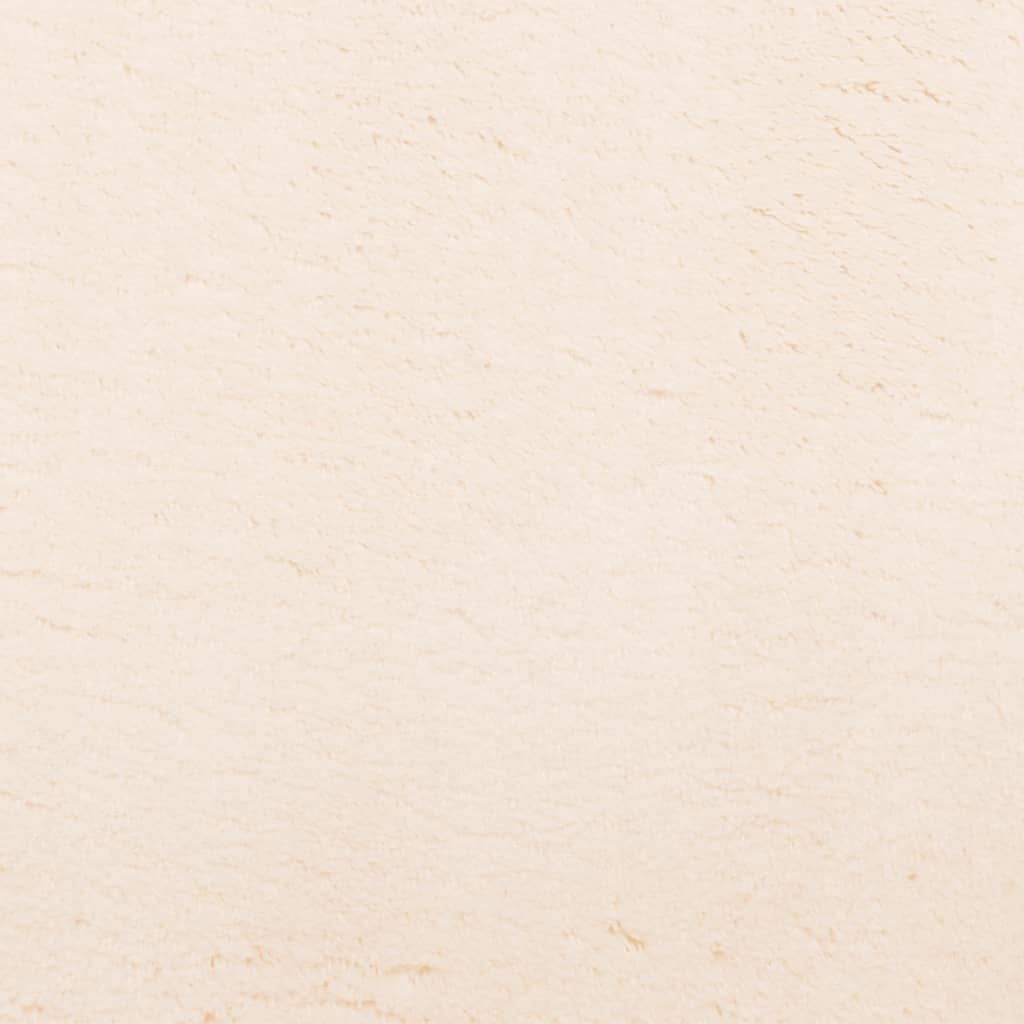 Vloerkleed HUARTE laagpolig zacht wasbaar Ø 100 cm beige