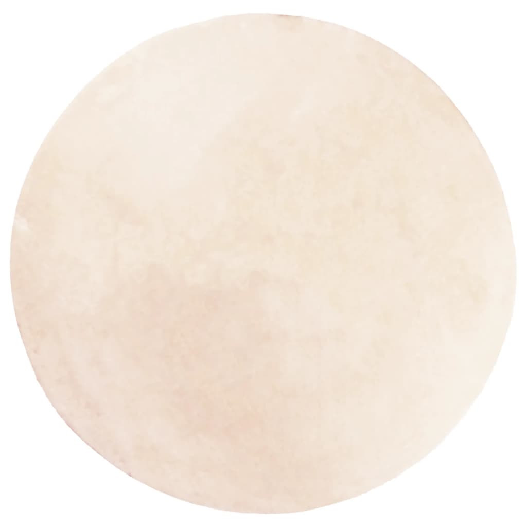 Vloerkleed HUARTE laagpolig zacht wasbaar Ø 160 cm beige