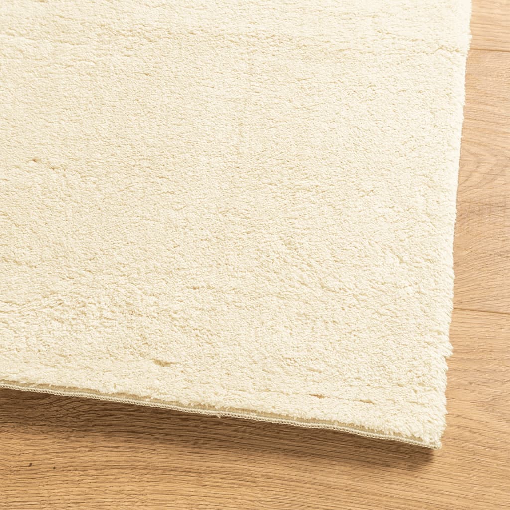 Vloerkleed HUARTE laagpolig zacht wasbaar 60x110 cm crème