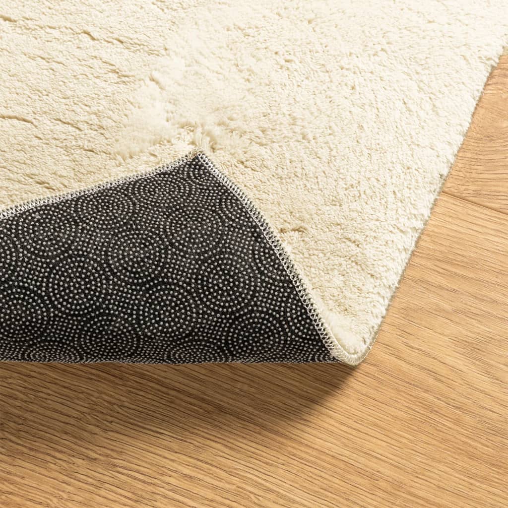 Vloerkleed HUARTE laagpolig zacht wasbaar 60x110 cm crème