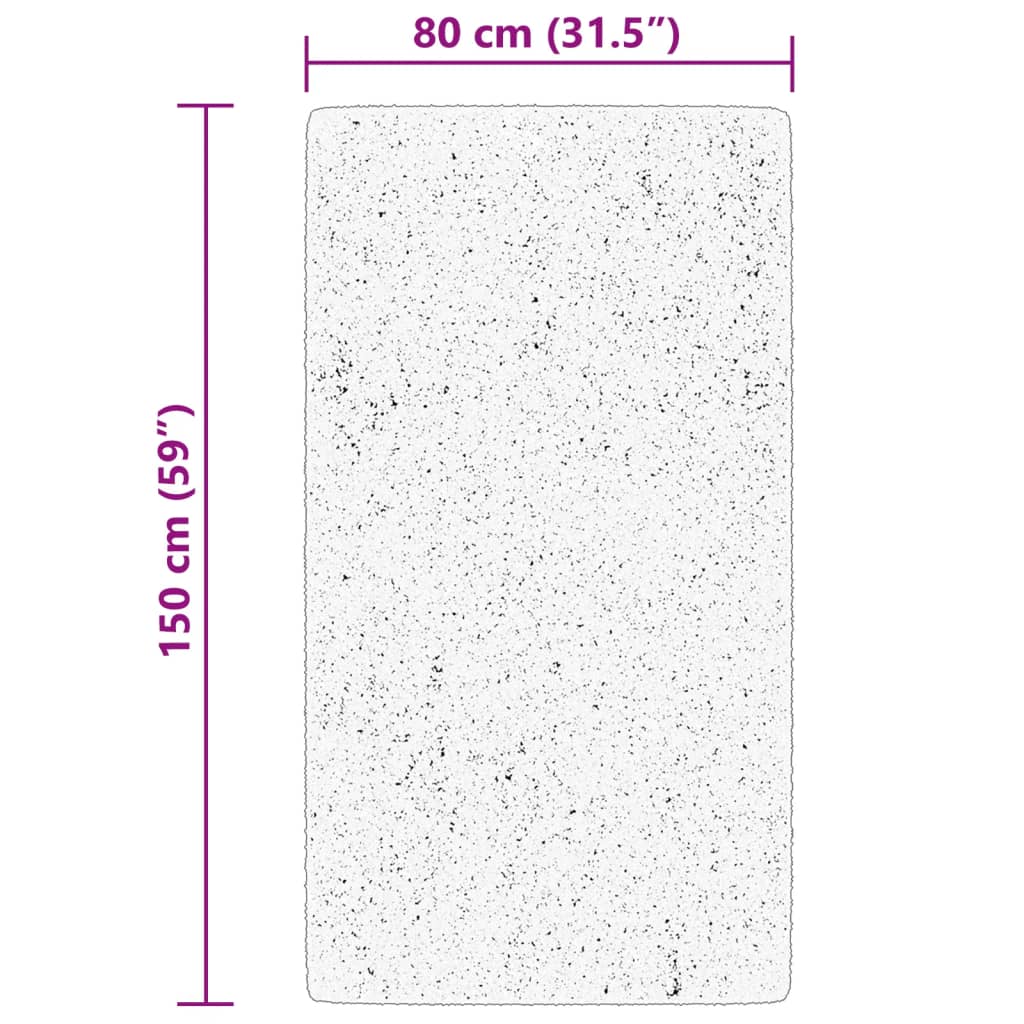 Vloerkleed HUARTE laagpolig zacht wasbaar 80x150 cm crème