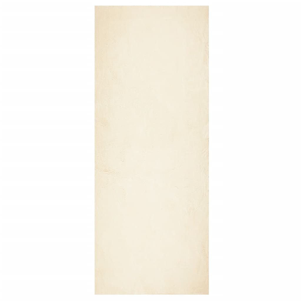 Vloerkleed HUARTE laagpolig zacht wasbaar 80x200 cm crème
