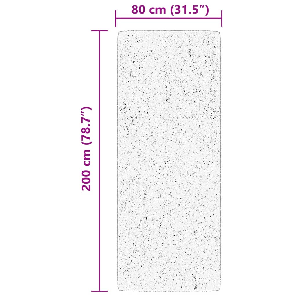 Vloerkleed HUARTE laagpolig zacht wasbaar 80x200 cm crème