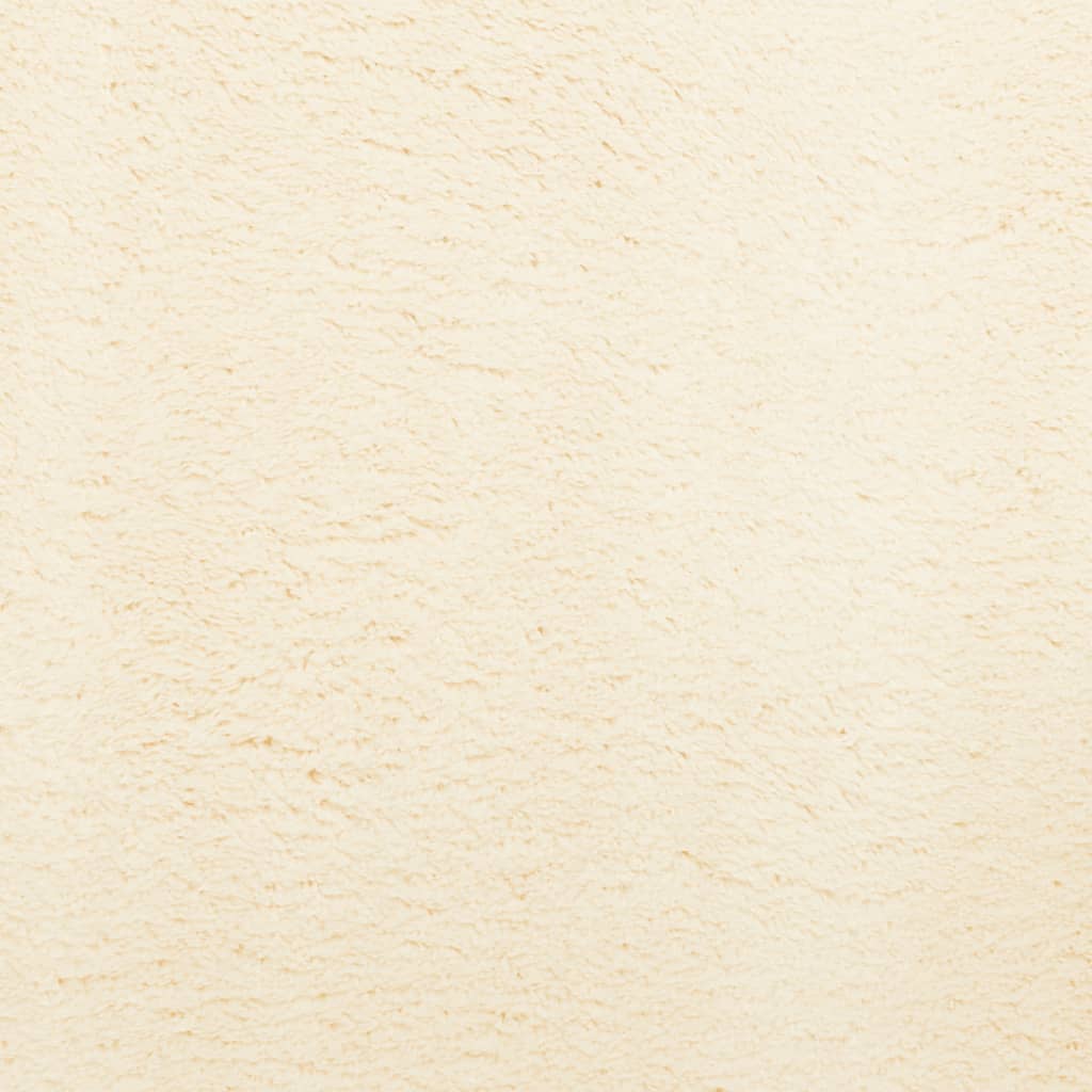 Vloerkleed HUARTE laagpolig zacht wasbaar 240x240 cm crème