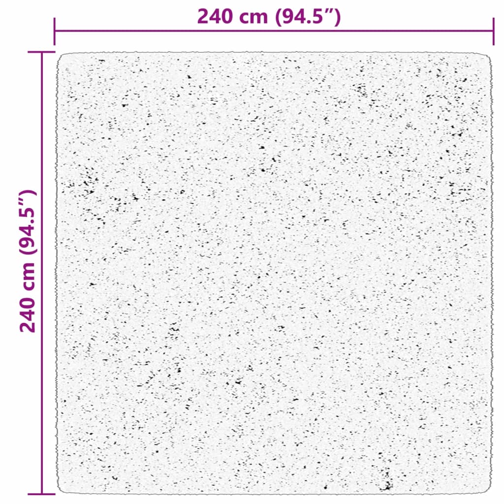Vloerkleed HUARTE laagpolig zacht wasbaar 240x240 cm crème