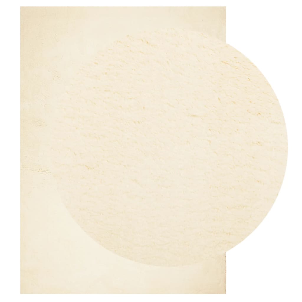Vloerkleed HUARTE laagpolig zacht wasbaar 240x340 cm crème