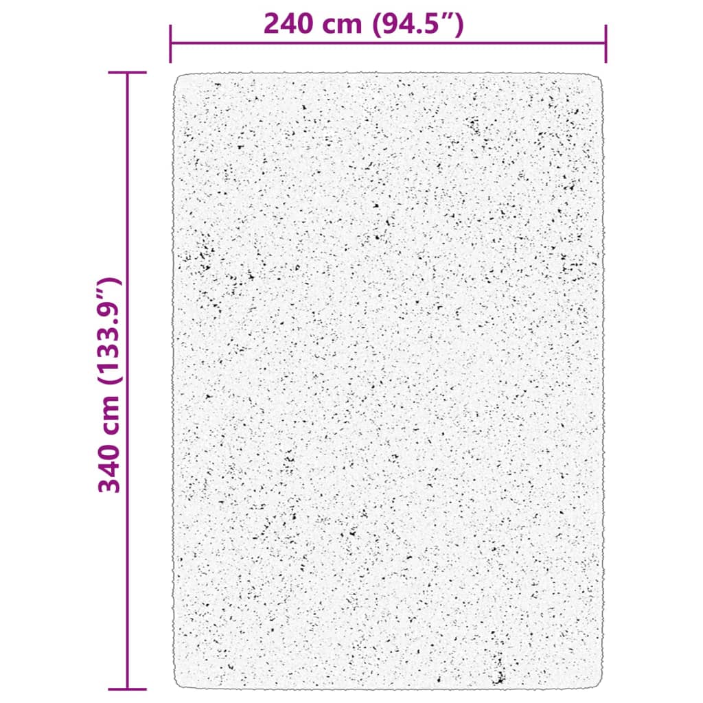 Vloerkleed HUARTE laagpolig zacht wasbaar 240x340 cm crème