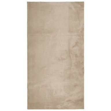 Vloerkleed HUARTE laagpolig zacht wasbaar 80x150 cm zandkleurig
